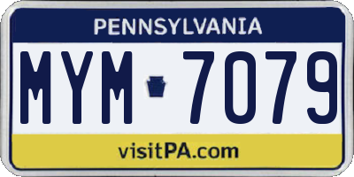 PA license plate MYM7079