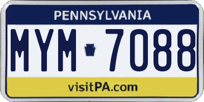 PA license plate MYM7088