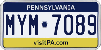 PA license plate MYM7089