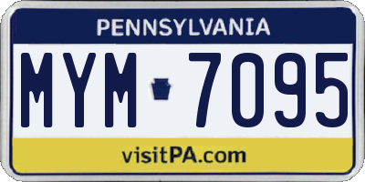 PA license plate MYM7095