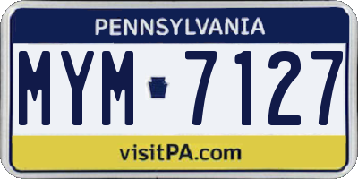 PA license plate MYM7127