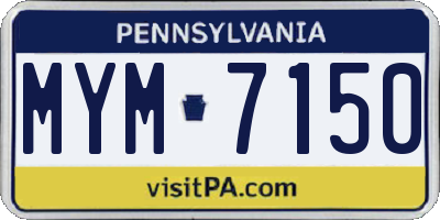 PA license plate MYM7150