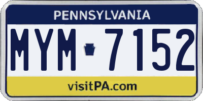 PA license plate MYM7152