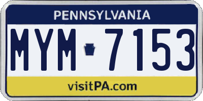 PA license plate MYM7153