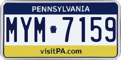 PA license plate MYM7159