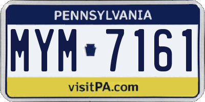 PA license plate MYM7161