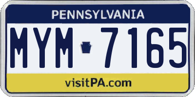 PA license plate MYM7165
