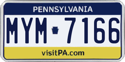 PA license plate MYM7166