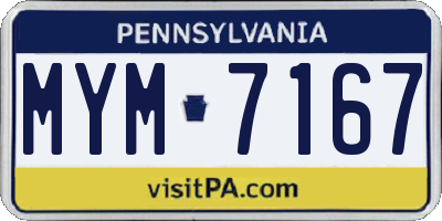 PA license plate MYM7167