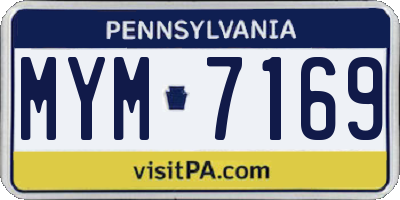 PA license plate MYM7169