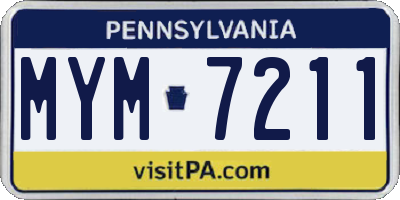 PA license plate MYM7211