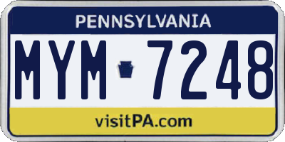 PA license plate MYM7248
