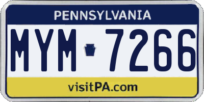 PA license plate MYM7266