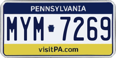 PA license plate MYM7269