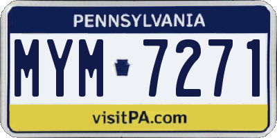 PA license plate MYM7271