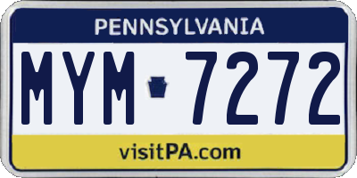 PA license plate MYM7272