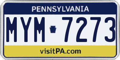 PA license plate MYM7273