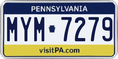 PA license plate MYM7279