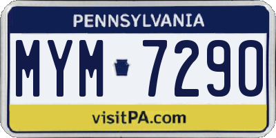 PA license plate MYM7290