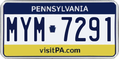 PA license plate MYM7291