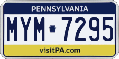 PA license plate MYM7295