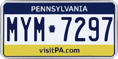 PA license plate MYM7297