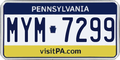 PA license plate MYM7299