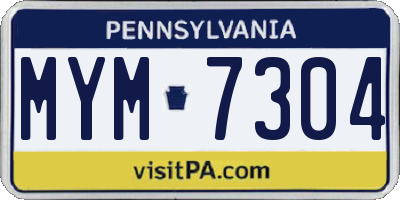 PA license plate MYM7304