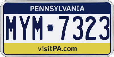 PA license plate MYM7323
