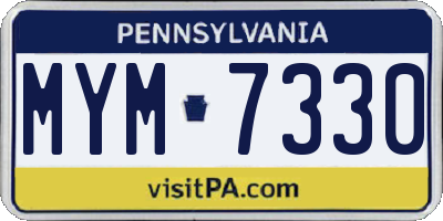 PA license plate MYM7330