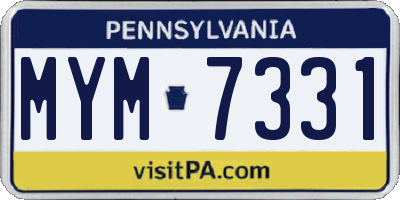 PA license plate MYM7331
