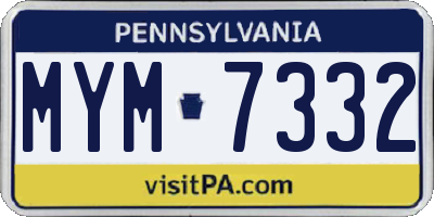 PA license plate MYM7332