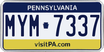 PA license plate MYM7337