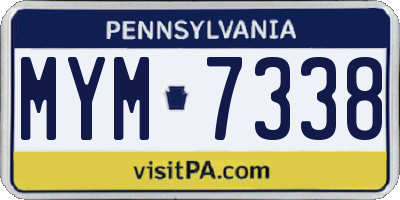 PA license plate MYM7338