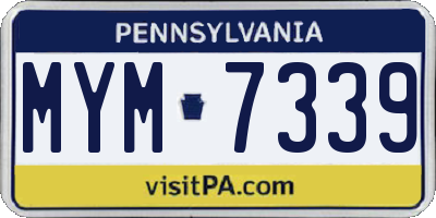 PA license plate MYM7339