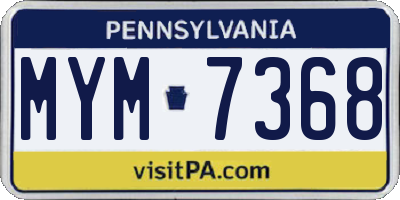 PA license plate MYM7368
