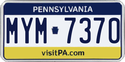 PA license plate MYM7370