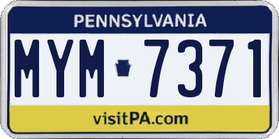 PA license plate MYM7371
