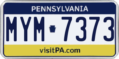 PA license plate MYM7373