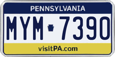 PA license plate MYM7390