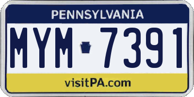 PA license plate MYM7391
