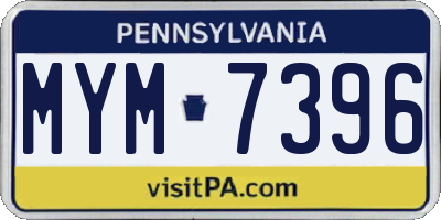 PA license plate MYM7396