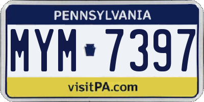 PA license plate MYM7397