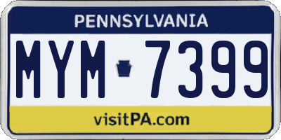 PA license plate MYM7399