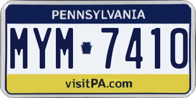 PA license plate MYM7410