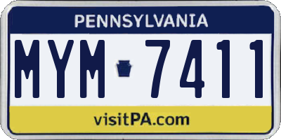 PA license plate MYM7411