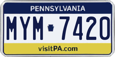 PA license plate MYM7420
