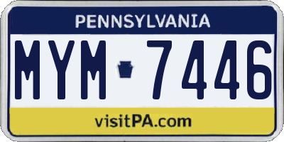 PA license plate MYM7446