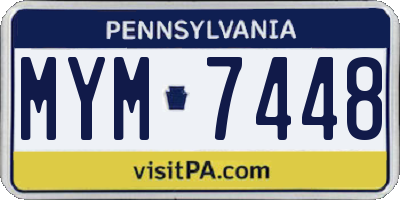 PA license plate MYM7448