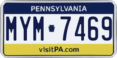 PA license plate MYM7469